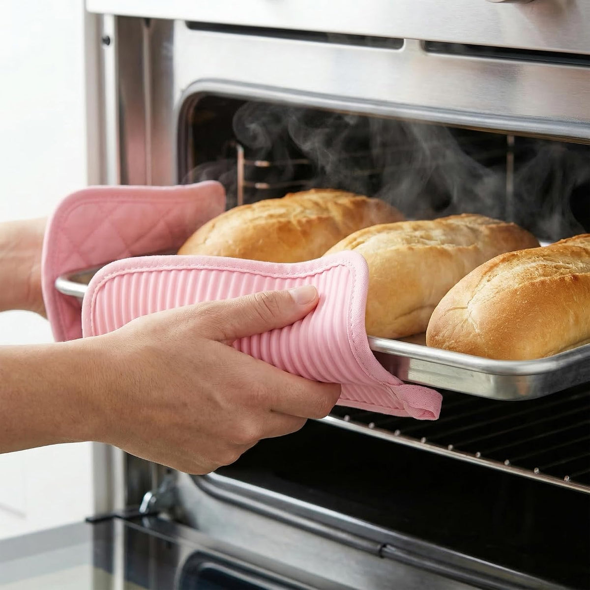1 Pcs Pot Holders, Heat Resistant Trivets, Non-Slip Hot Pads for Countertops, Oven Pot Holders for Kitchen, Baking and BBQ 9.1 * 7.1in Pink