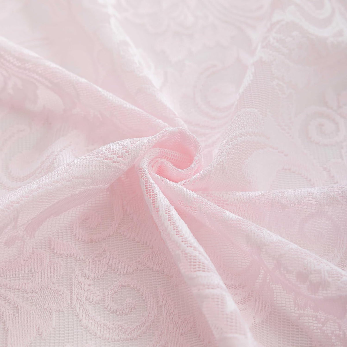 Pink Lace Curtains 63 Inch Length for Girls Bedroom Nursery