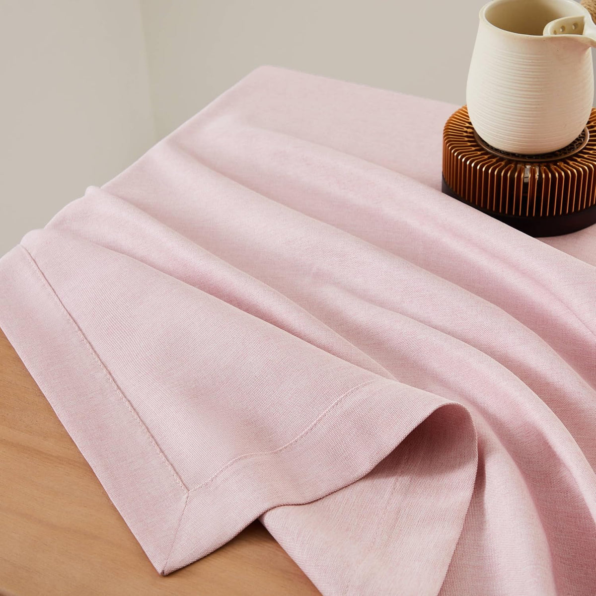 ZeeMart Linen Textured Rectangle Table Cloth, 60x104 Inch Pink