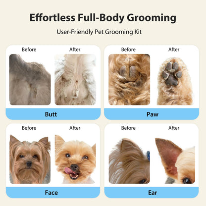 Dog Grooming Kit, Dog Clippers for Grooming for Thick Curly Coats, Professional Pet Hair Shaver Paw Trimmer Cordless Rechargeable Low Noise for Dogs Cats Animals Face Ear