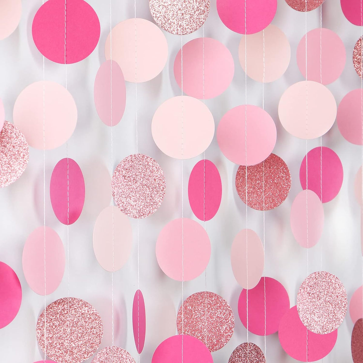 Hot-Pink Rose-Gold Party Decorations Garland - 52ft Wedding Bridal Shower Hanging Decoration Streamers Banner,Baby Girl Birthday Bachelorette Engagement Mohters Valentines Day Brunch Decor