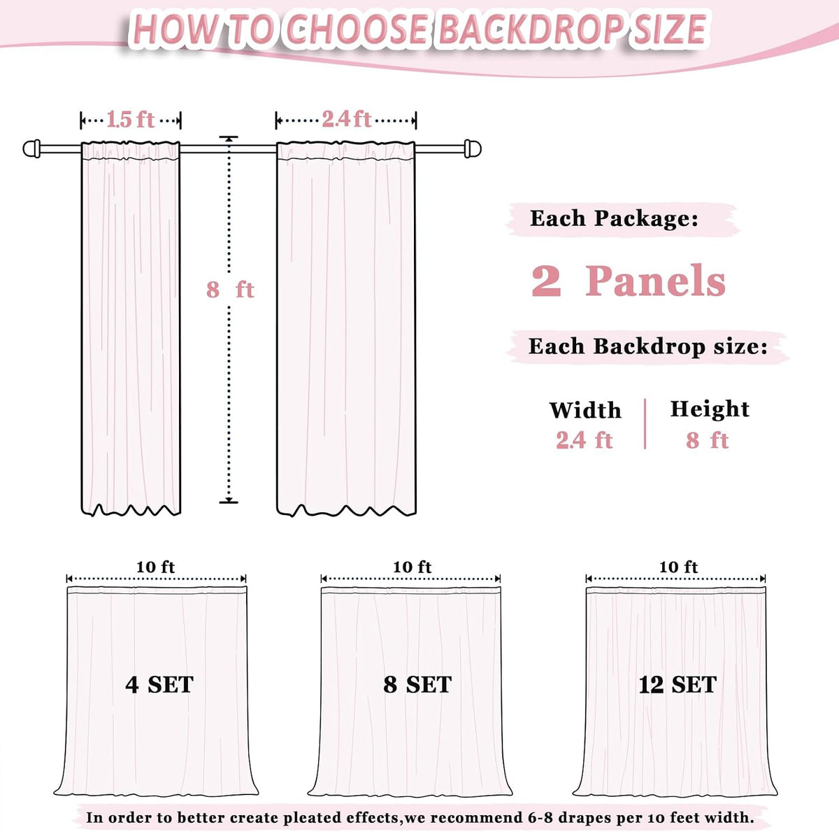 Peach Voile Curtains 2 Panels, 29''x96'', Rod Pocket, Living Room Drape, Sheer Chiffon Drapes for Window, Beach Curtain, Photography Backdrop