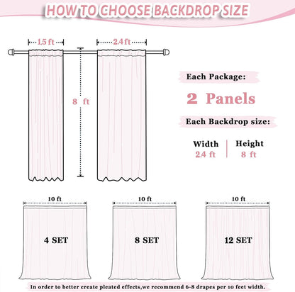 Peach Voile Curtains 2 Panels, 29''x96'', Rod Pocket, Living Room Drape, Sheer Chiffon Drapes for Window, Beach Curtain, Photography Backdrop