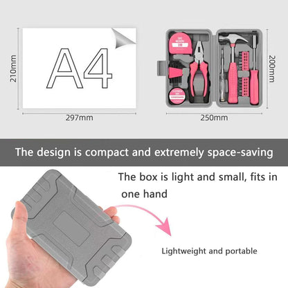 24-Piece Tool Set, Mini Tool Kit, Tool Kit for Home (Pink)