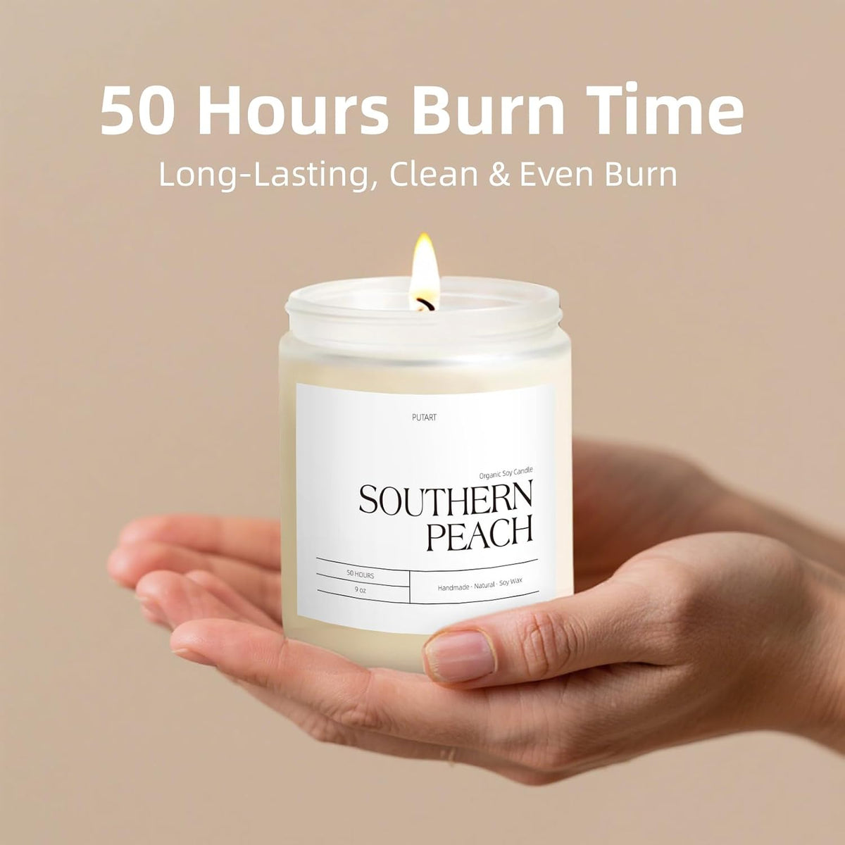 Peach Scented Candles for Home, 9oz Natural Non Toxic Soy Candles