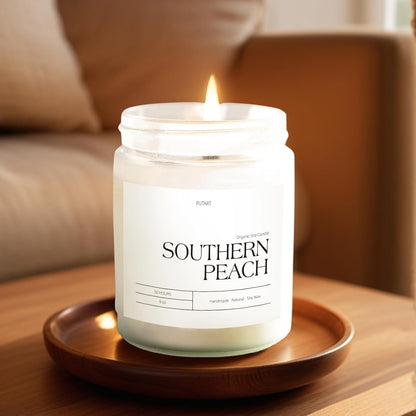 Peach Scented Candles for Home, 9oz Natural Non Toxic Soy Candles