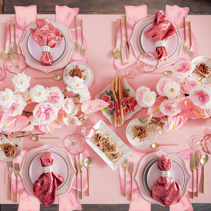 Disposable Bow Placemats Coquette Bow Table Mats Slice 13.8 Inches Decorative Paper Placemats for Birthday Bridal Wedding Party Table Setting(Pink,50 Pack)
