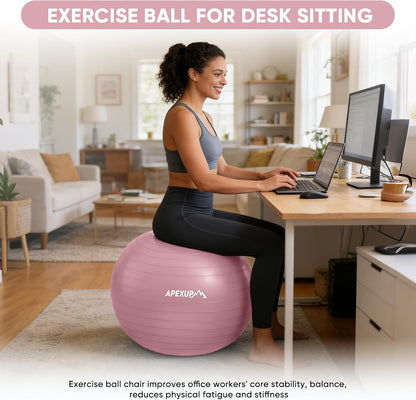 Yoga Ball, 660 lbs Anti-Burst Exercise Ball with Pump, 5 Sizes