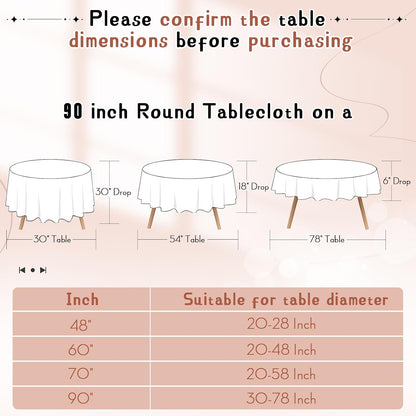 1 Pack 90 Inch Round Satin Tablecloth Rose Gold