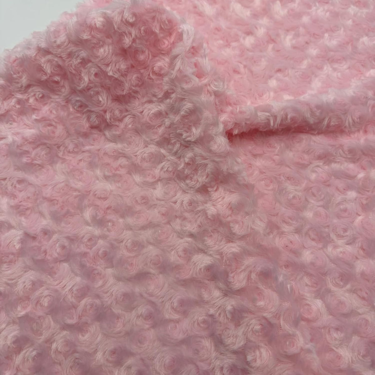 Rose Faux Fur Fabric Rosebud Plush Soft Minky Fabric for DIY Craft Costumes Pillows Dolls 19.6x19.6 Inch (Pink)