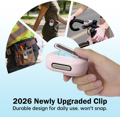 Itour-S Wearable Bluetooth Speaker, IP67 Clip-On, 10H Playtime, Pink