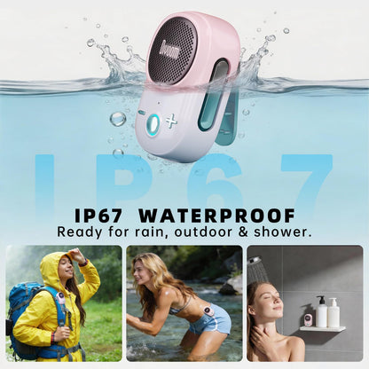 Itour-S Wearable Bluetooth Speaker, IP67 Clip-On, 10H Playtime, Pink