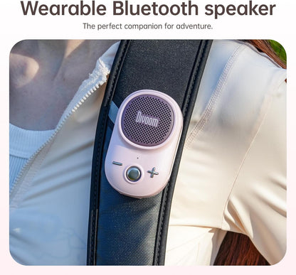 Itour-S Wearable Bluetooth Speaker, IP67 Clip-On, 10H Playtime, Pink
