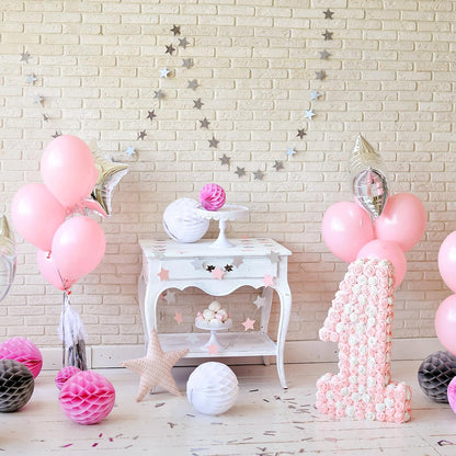 uxcell 8 Pcs Honeycomb Balls, 8" Dia Honeycomb Flower Paper Pom Poms Paper Flowers Crafts for DIY Crafting Home Decor Birthday Christmas Party, Peach Pink