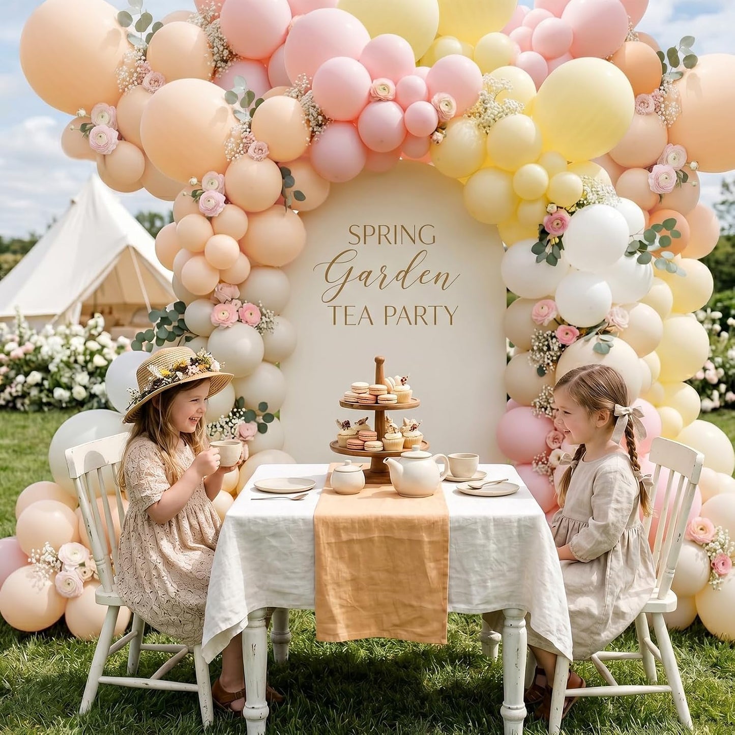 SNLN Pink Pastel Balloon Arch Kit, 140Pcs Pink Yellow Ivory Balloons for Baby Shower Gender Reveal Birthday Wedding Bridal Shower Party Decorations