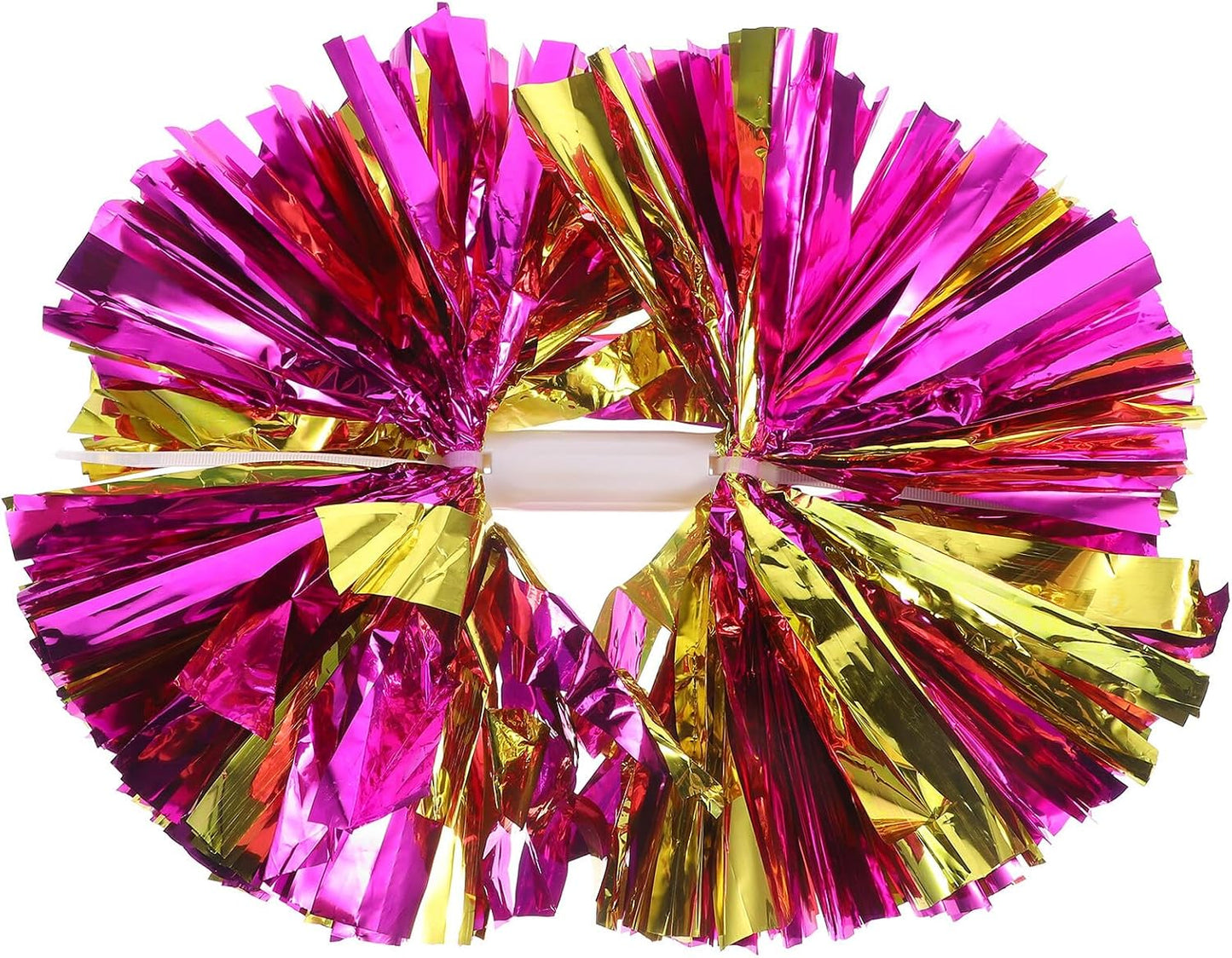 NOLITOY 2pcs Cheer Pom Poms for Sports Reusable Handheld Cheerleading Props Lightweight 100g Metallic Pink Gold Suitable for Dance and Cheering Squad