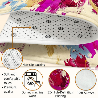 Explosion Area Rug, Modern Contemporary Brush Patterns Abstract None Peach Non-Slip Rectangle Floor Carpets Edge Binding Rugs for Living Room Bedroom Classroom College Dorm Decor 5' X 7'