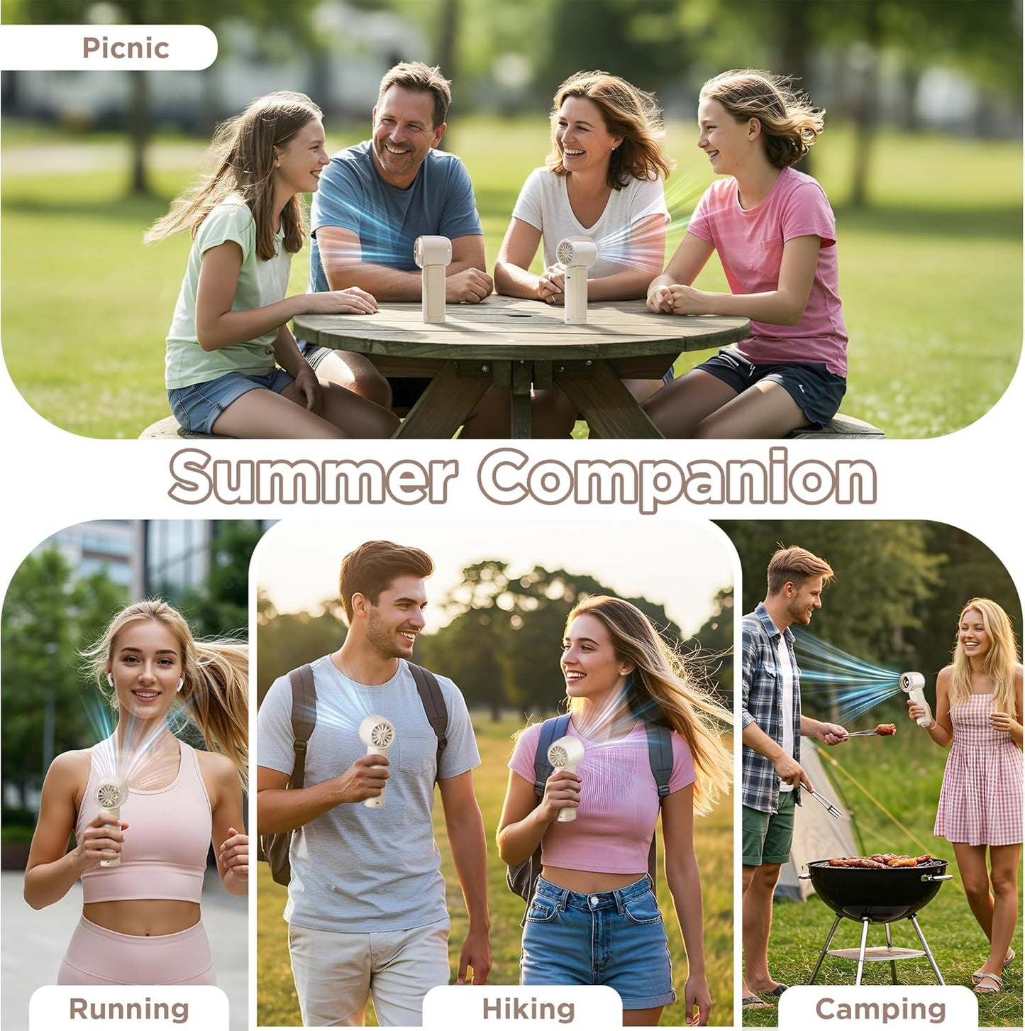 Portable Handheld Personal Cool Fan for Travel - 4000mAh Rechargeable Battery Powerful Mini Fan for Personal,Women,Men,15000RPM High Speed,18H Cooling Time,Summer Essential for Outdoor,Camping,Hiking