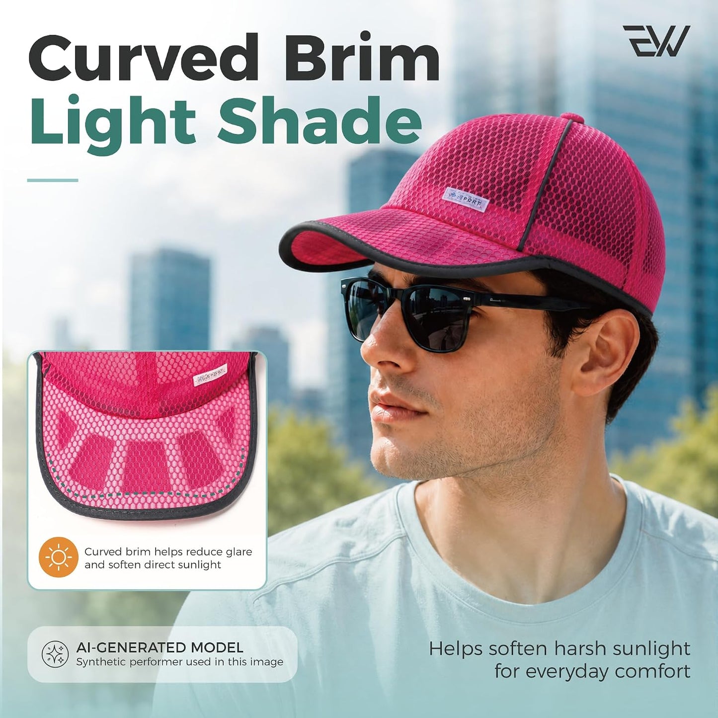 Unisex Breathable Quick Dry Mesh Baseball Cap Running hat