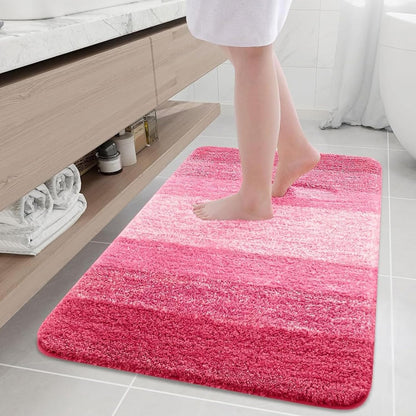 Arotive Microfiber Bathroom Rugs, Shaggy Soft and Absorbent Bath Rug, Non-Slip, Thick Plush Machine Washable Dry Bath Mats for Bathroom, Tub and Shower, 36x24, Pink, Rectangular