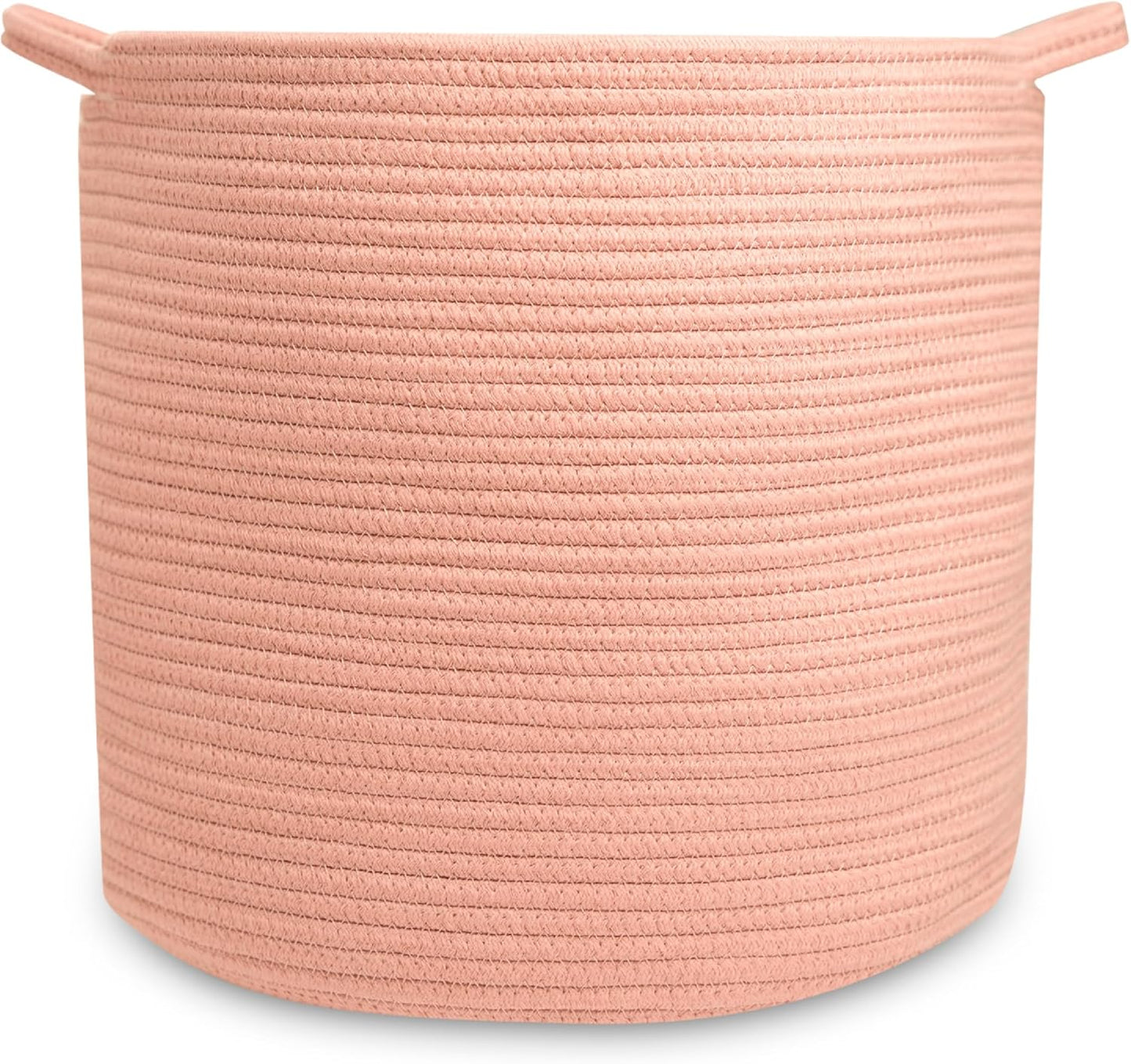 Natemia Rope Storage Basket- Nursery Bin and Toy Organizer (15”x15”x14”), Laundry Basket, Basket for Towels, Pillows and Blankets, Perfect Baby Registry Gift