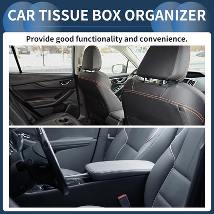 Car Tissue Holder Car Tissue Box Organizer Rhombus Plaid Houndstooth Ribbon Faux Leather 11.02"x7.09"x1.57" Pink 1 Pc