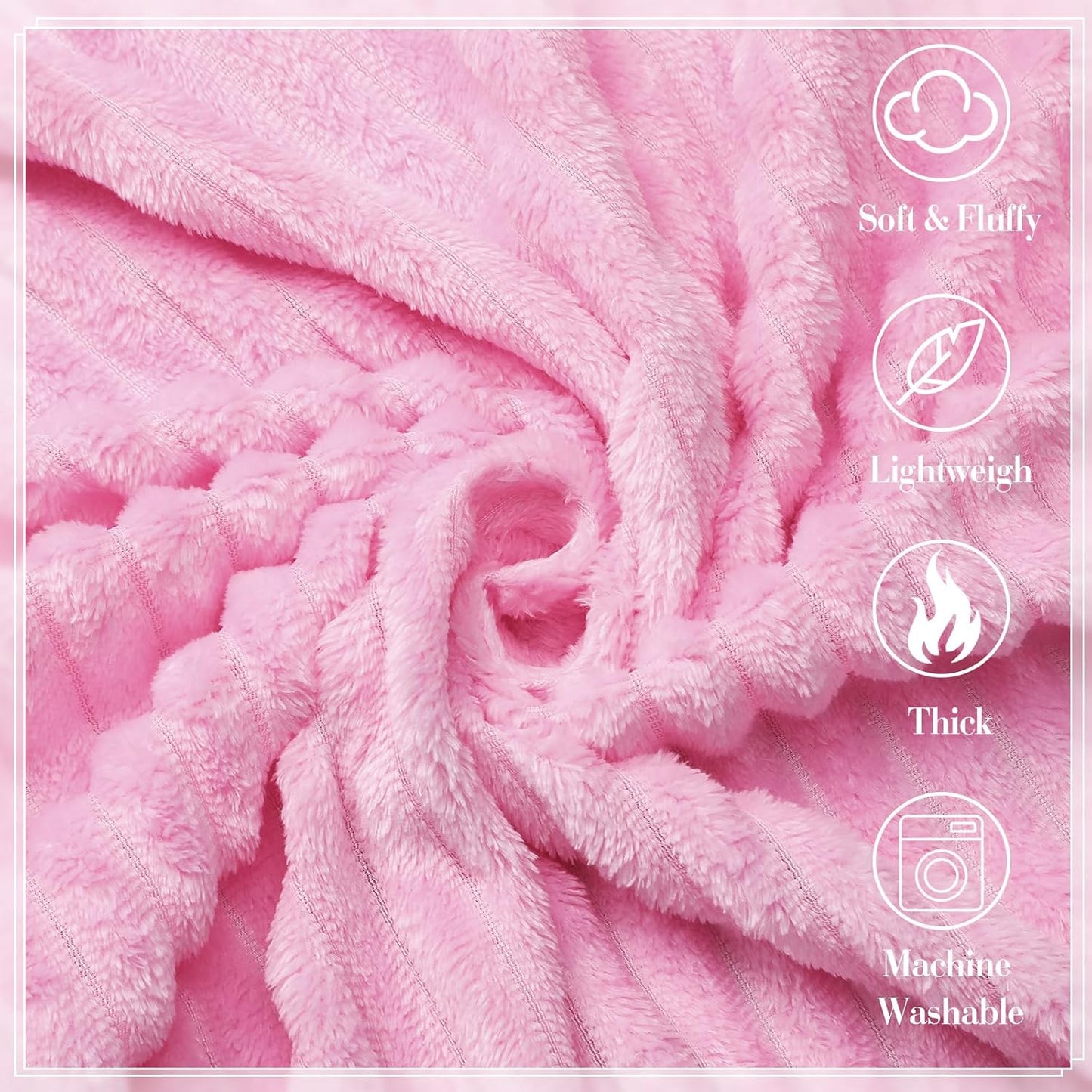 Buryeah 6 Pcs Flannel Fleece Sleepover Blanket Bulk for Girl Galentines Party 40x60 Inch Oeko-tex Standard Soft Throw Blanket Mattress Pajamas Spa Slumber Wedding (Pink)