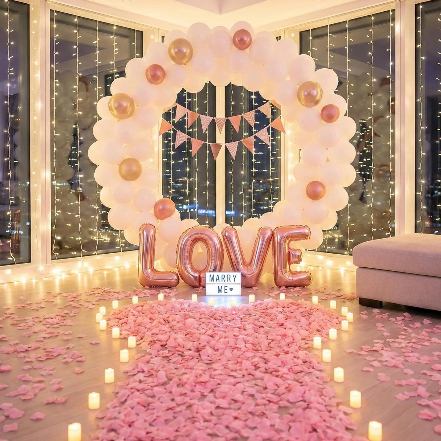 Anwyll 3000Pcs Pink Rose Petals - Artificial Faux Flowers Fake Rose Petals for Wedding Proposal Engagement Romantic Night Anniversary Valentine's Galentine's Day Decoration Home Room Party Decor