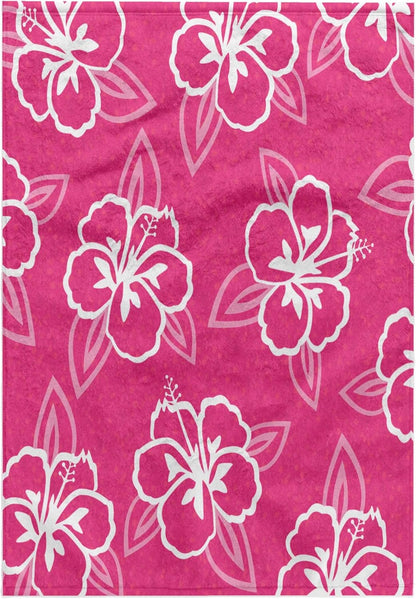 3D Rose TWL_77501_1 Hawaiian Hibiscus Flower Print - Pink & White Towel, 15 x 22