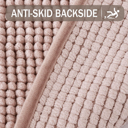 Exclusivo Mezcla Bathroom Rugs Mat 17x24, Extra Soft Absorbent Chenille Bath Rugs Mat, Quick Dry, Machine Washable Bath Mats for Bathroom Floor, Shower, Home Decor, Pink