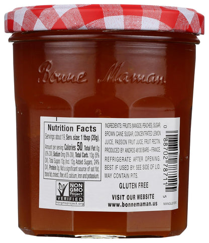 Bonne Maman, Preserves Mango Peach, 13 Ounce