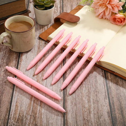 25 Pcs Pink Ballpoint Pens Bulk Retractable Aesthetic Writing Pens with Black Ink (1 mm Fine Point), Smooth & Comfortable for Back to School, Office, Teacher Classroom Rewards, Bridal Gifts for Women