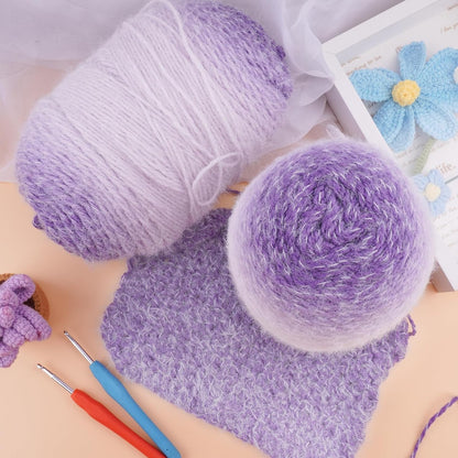 Weabetfu Gradient Cake Yarn for Crocheting & Knitting-Ombre Yarn Cake of 200g/7.05oz.-80% Acrylic,20% Nylon|Light Weight&Soft Crochet Yarns for Scarves,Blankets & Garments-03