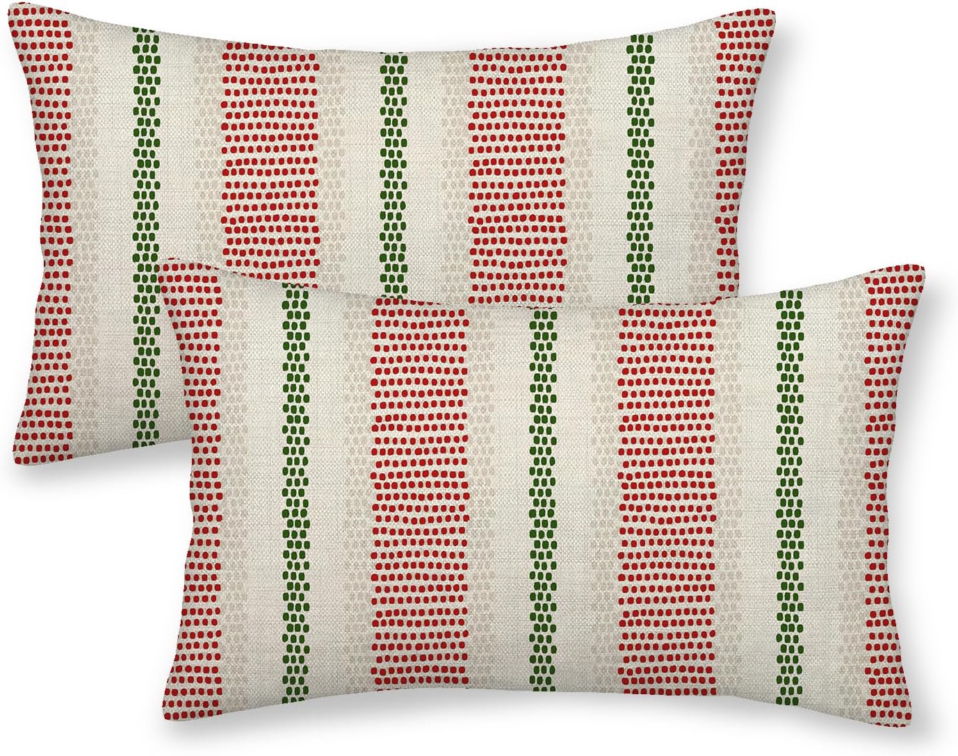 Pink Sage Green Pillow Covers 18x18 Inch 2 Pcs Boho Preppy Polka Dots Striped Decor Throw Pillows Modern Geometric Outdoor Farmhouse Decoration Pillowcase Linen Cushion Cover for Couch Sofa