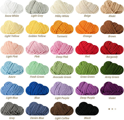 Cotton Yarn for Crocheting - 262.4yds / 3.52oz Baby Yarn for Crocheting Soft - 100% Milk Cotton Yarn 5 Ply Crochet Amigurumi Yarn for Crafts&Puzzle/Socks/Hats(2 Pink)