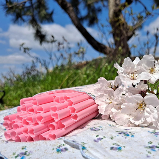 The best MOON 100pcs Heart Shaped Pink Straws Disposable Drinking Cute Straw Individually Wrapped Pink Plastic Straw Galentines Day, Cocktail, Birthday Party, Bridal Shower, Wedding Decorations