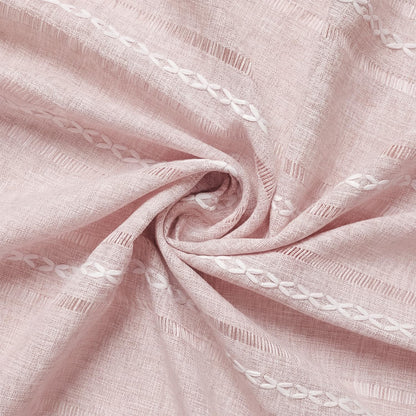 Horaldaily Pink Cotton Blend Tablecloth 60×60 Inch Round, Farmhouse Style, Wrinkle Resistant Washable Table Cloth, Hemstitched Embroidery Table Cover for Home