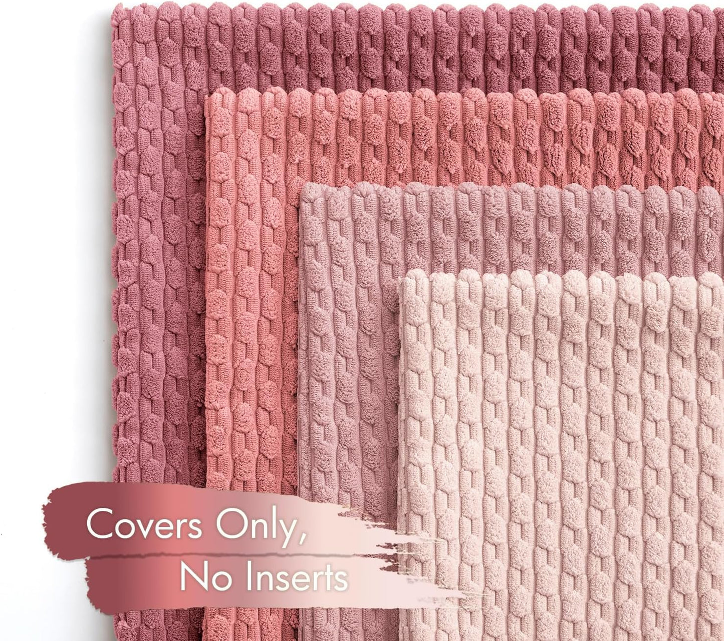 MIULEE Aesthetic Pink Decorative Throw Pillow Covers for Couch Living Room 18x18 Inch Set of 4 Cute Soft Cushion Covers Corduroy Pillowcases Spring Coquette Room Decor for Bed Sofa Room, Blush Rose