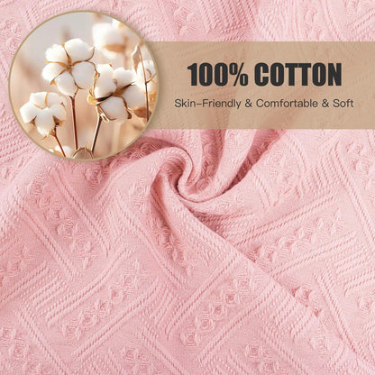 Boho Bathroom Decor Hand Towel 4 Pack 100% Turkish Cotton 14 x 30 Inch Boho Kitchen Hand Towel Guest Tea Gift (Pink)