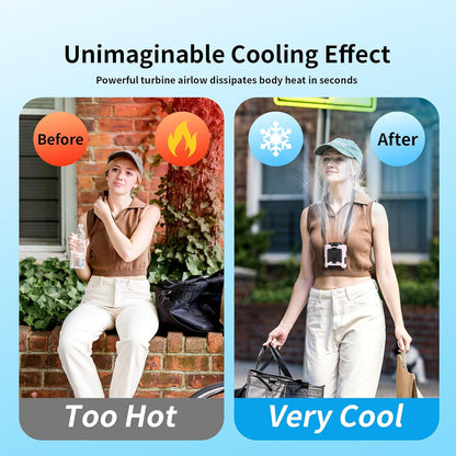 Socool 10000mAh Portable Waist Fan Clip on Wearable Belt Personal Fan Rechargeable Battery operated With 5 Speeds & Flashlight Neck Hands-Free 40H Cooling For Outdoor Camping Travel (Pink）