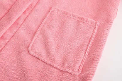 Kids Soft Towel Hooded Robe Cotton Bathrobe for Girls 5-16 Years