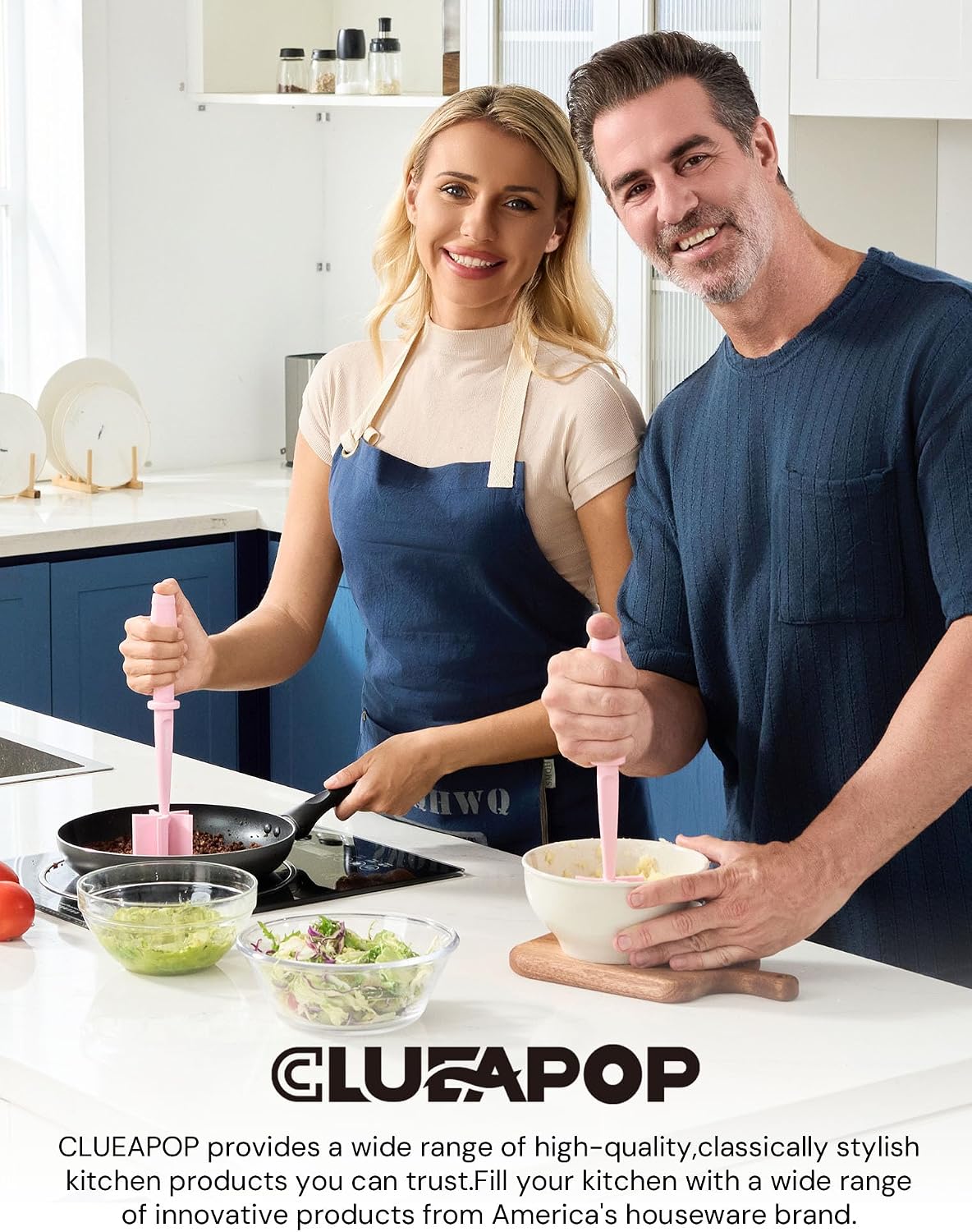 Upgrade Meat Chopper, Heat Resistant Meat Masher for Hamburger Meat, Ground Beef Smasher, Nylon Hamburger Chopper Utensil, Non Stick Mix and Chop, Potato Masher Tool