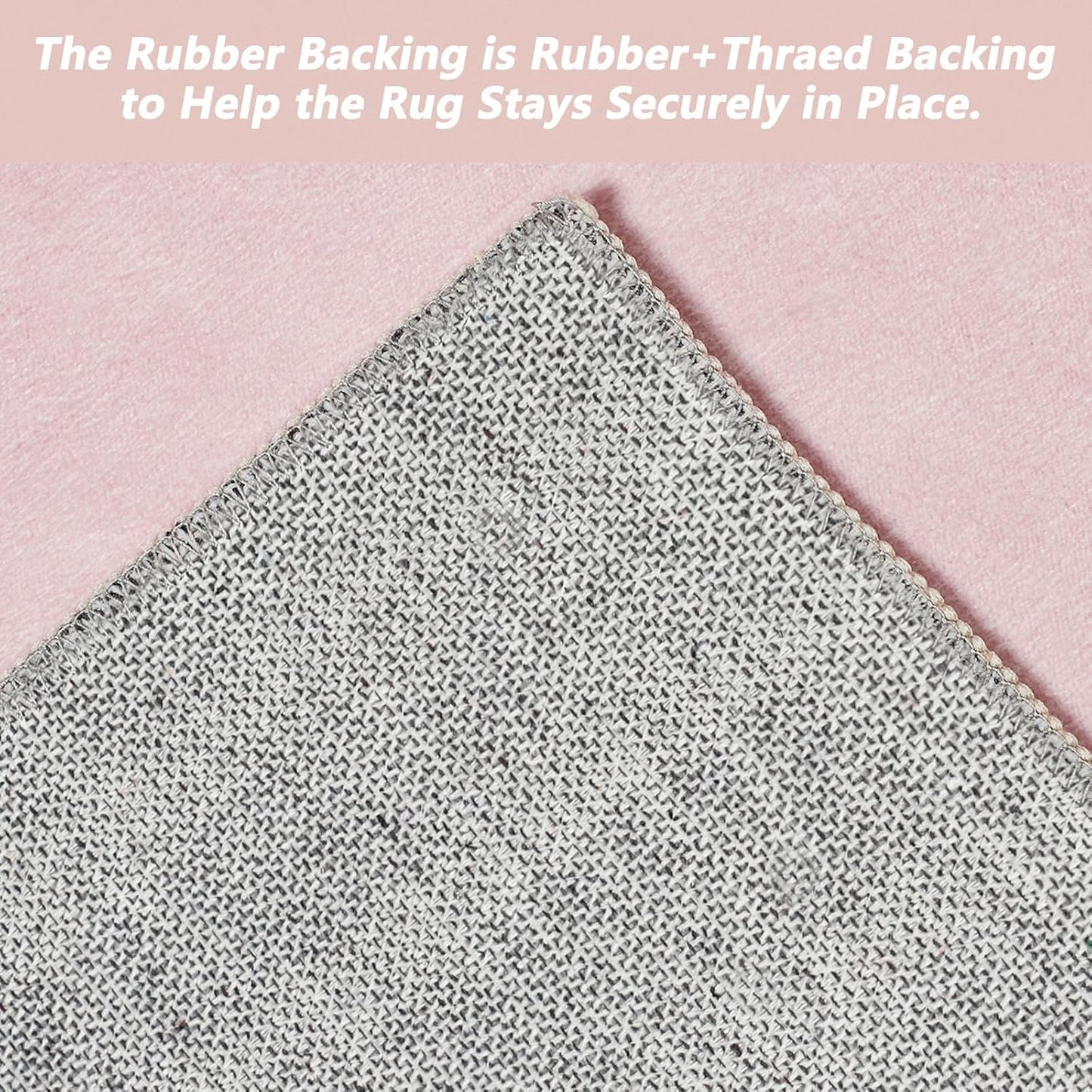 Capslpad Area Rugs 5x7, Washable Nursery Rug, Low Pile Soft Non-Shedding Playroom Carpet, Botanical Print Pink Rugs for Bedroom, Classroom, Living Room