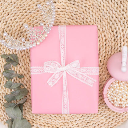 RUSPEPA Pink Wrapping Paper Solid Color - Mini Roll - for Wedding, Birthday, Shower, Congrats, and Holiday - 17 Inches X 32.8 Feet
