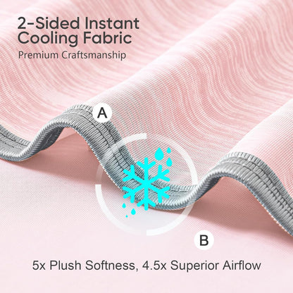 KMUSET Cooling Blanket Twin (60"x80"), Double Sided Summer Cooling Blankets for Hot Sleepers & Night Sweats, Cool Soft Lightweight Blanket for Dorm Room Essentials, Picnic, Gifts for Women Dusty Pink