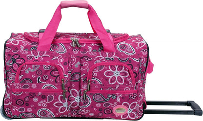 Rockland Rolling Duffel Bag, Black, 22"