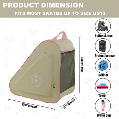 HEXIFUL Skate Bag for Ice, Inline, Roller & Quad Skates - Kids & Adults