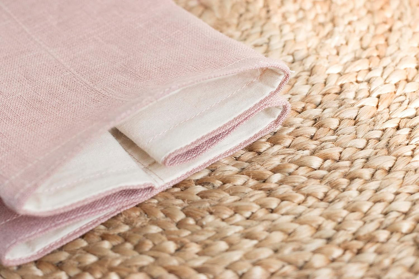 Linen Tissue Box Cover. Square Tissue Box Holder for Bathroom and Office. Coffee Table Decor. (Dusty Pink)