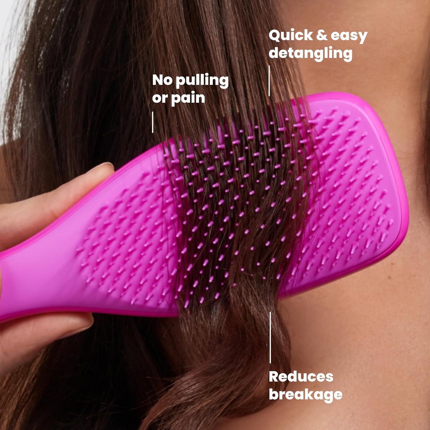 Tangle Teezer Ultimate Detangler Brush for Wet & Dry Hair, Eliminates Knots & Reduces Breakage for Straight to Wavy Hair Types, Runway Pink
