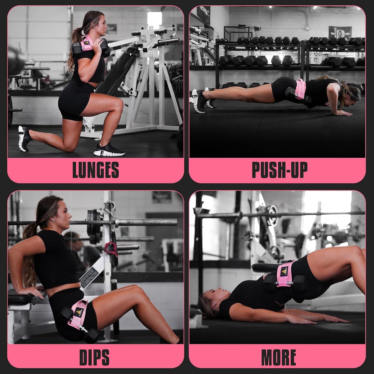 Exercise Hip Thrust Belt for Weights, Glute Workout Equipment, Adjustable Hip Thrust Belt for Dumbbells, Glute Trainer for Home Workouts with Extra Padding, Booty Builder